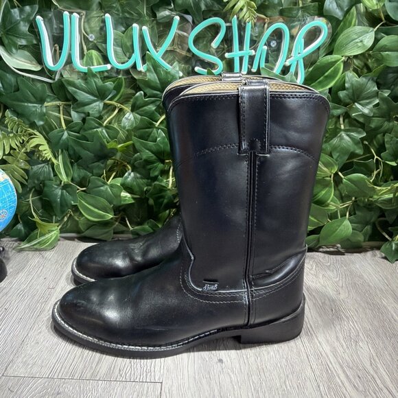 Justin Boots Temple 10 Inch Round Toe Roper  Mens Black Casual Boots JB3000 8 EE main image 4